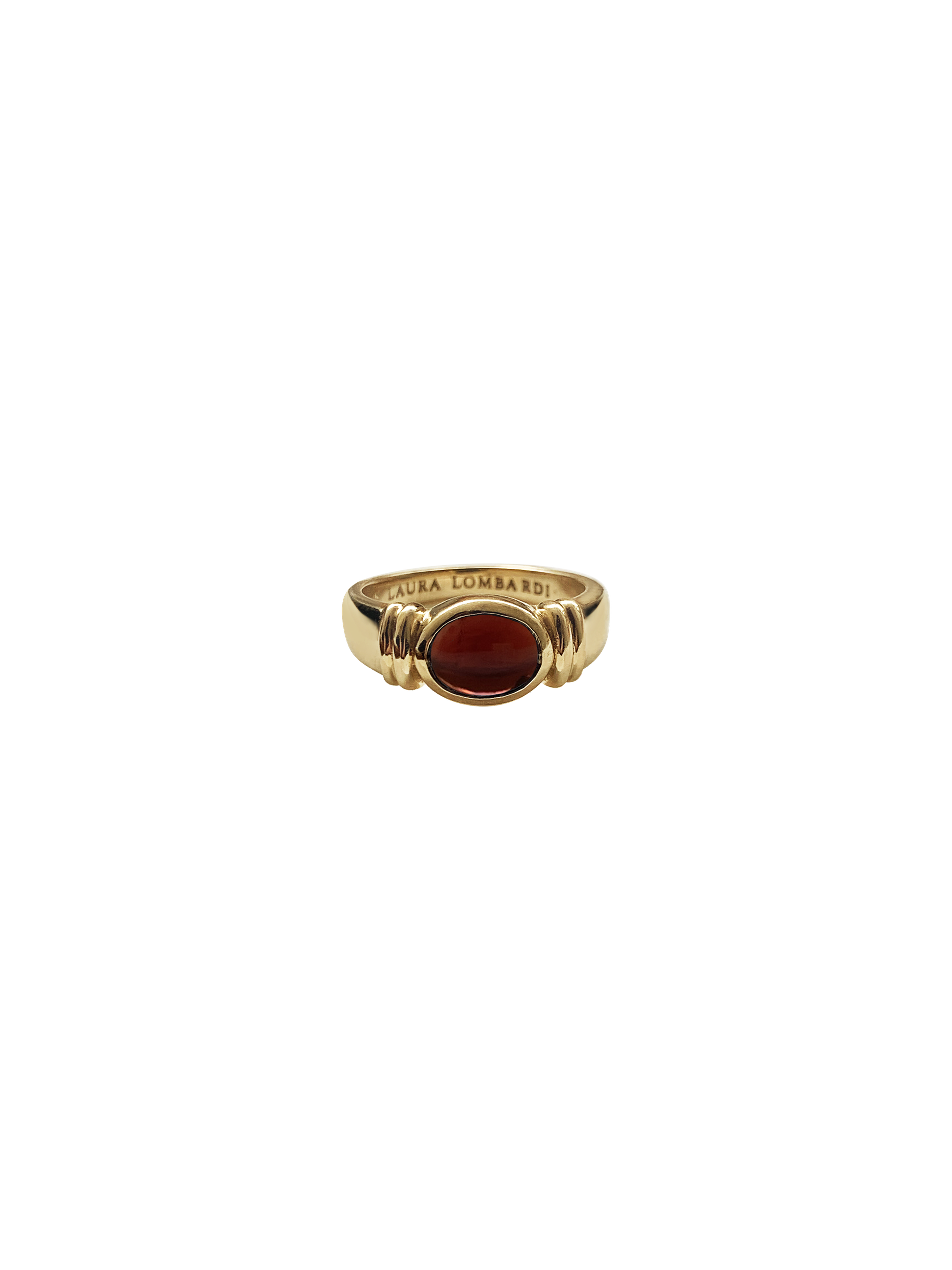 Laura Lombardi 14kt yellow gold Alessandra Ring with Garnet.