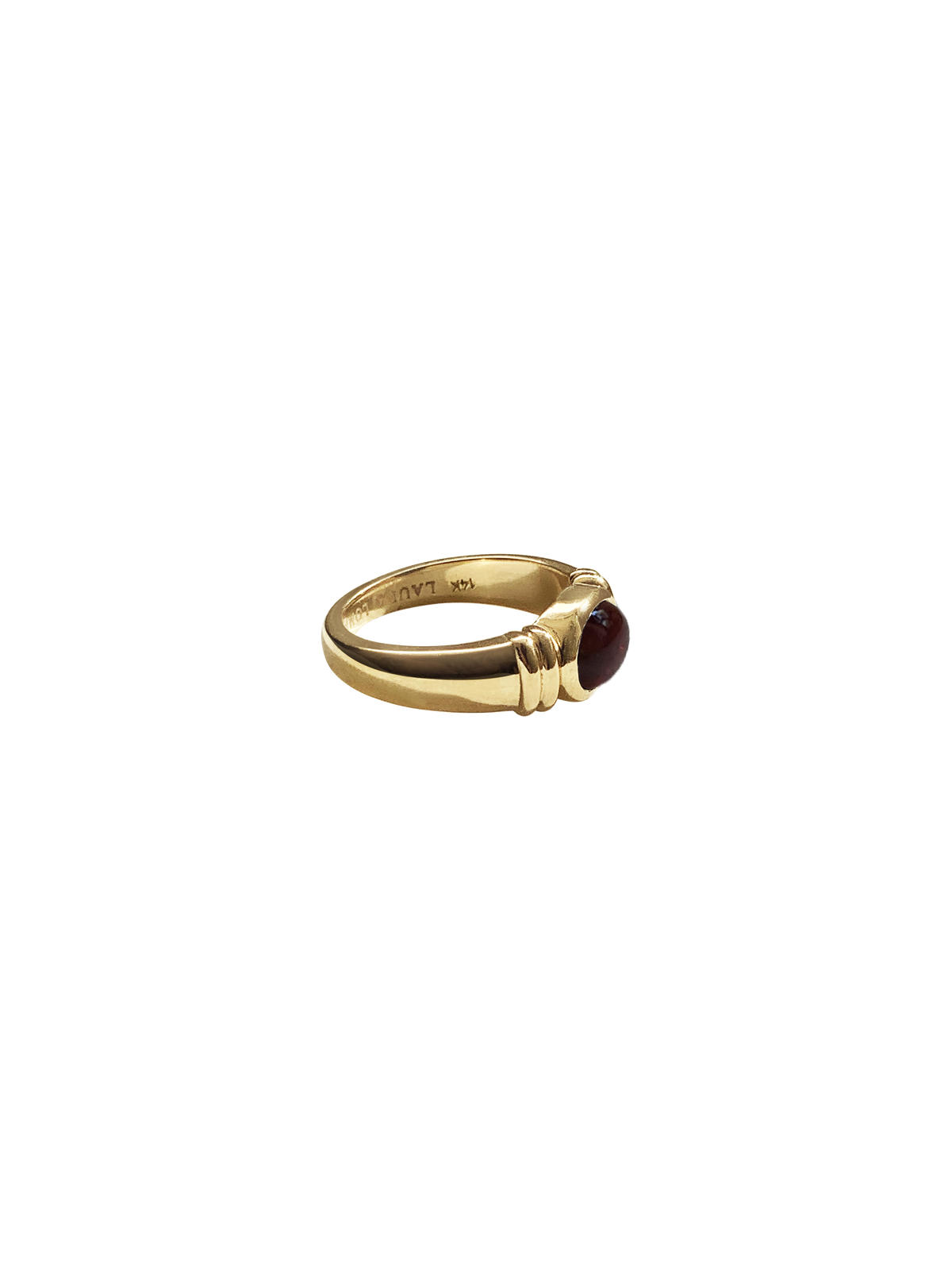 Laura Lombardi 14kt yellow gold Alessandra Ring with Garnet.