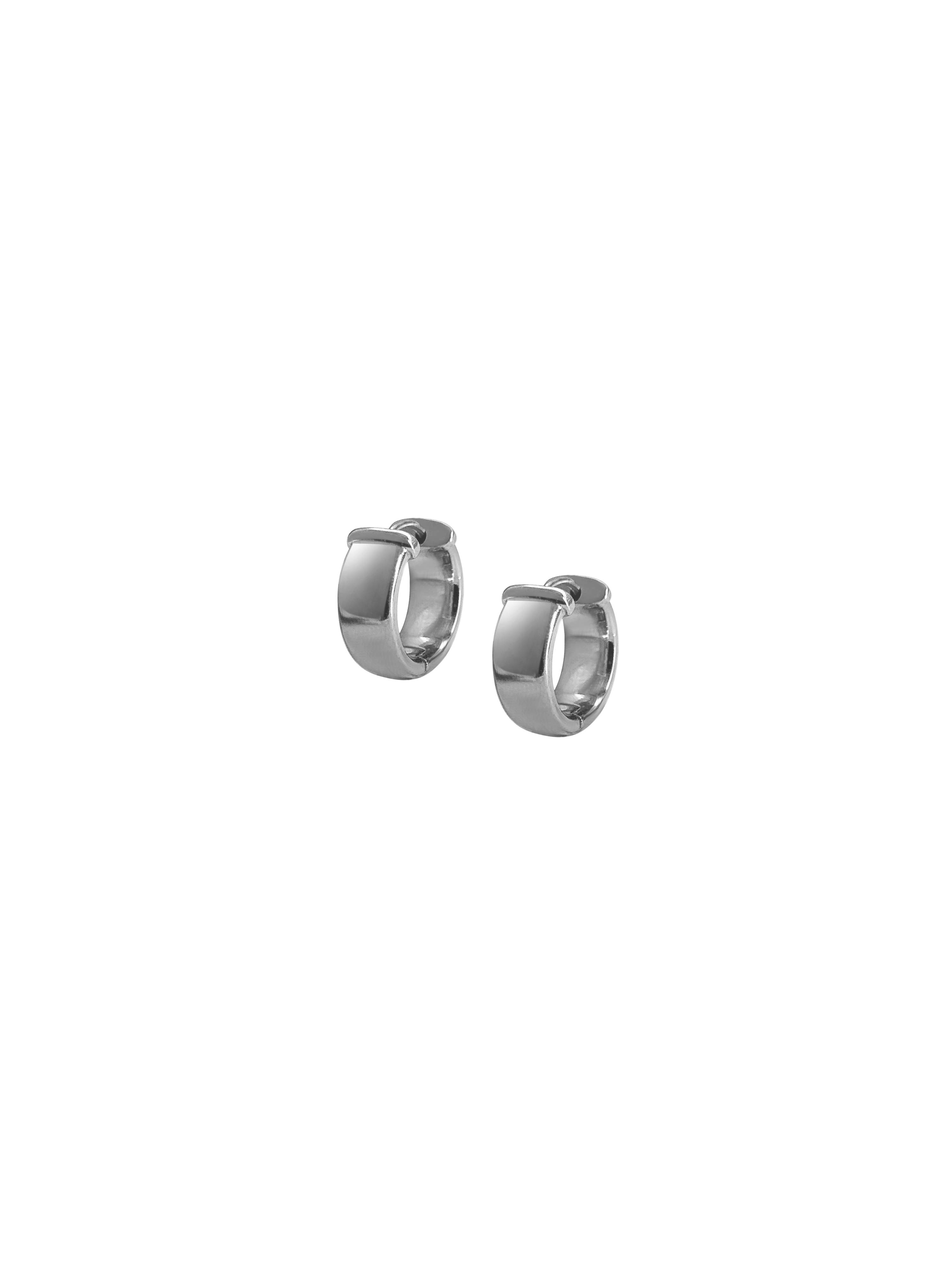 Laura Lombardi 14kt White Gold Band Hoops.