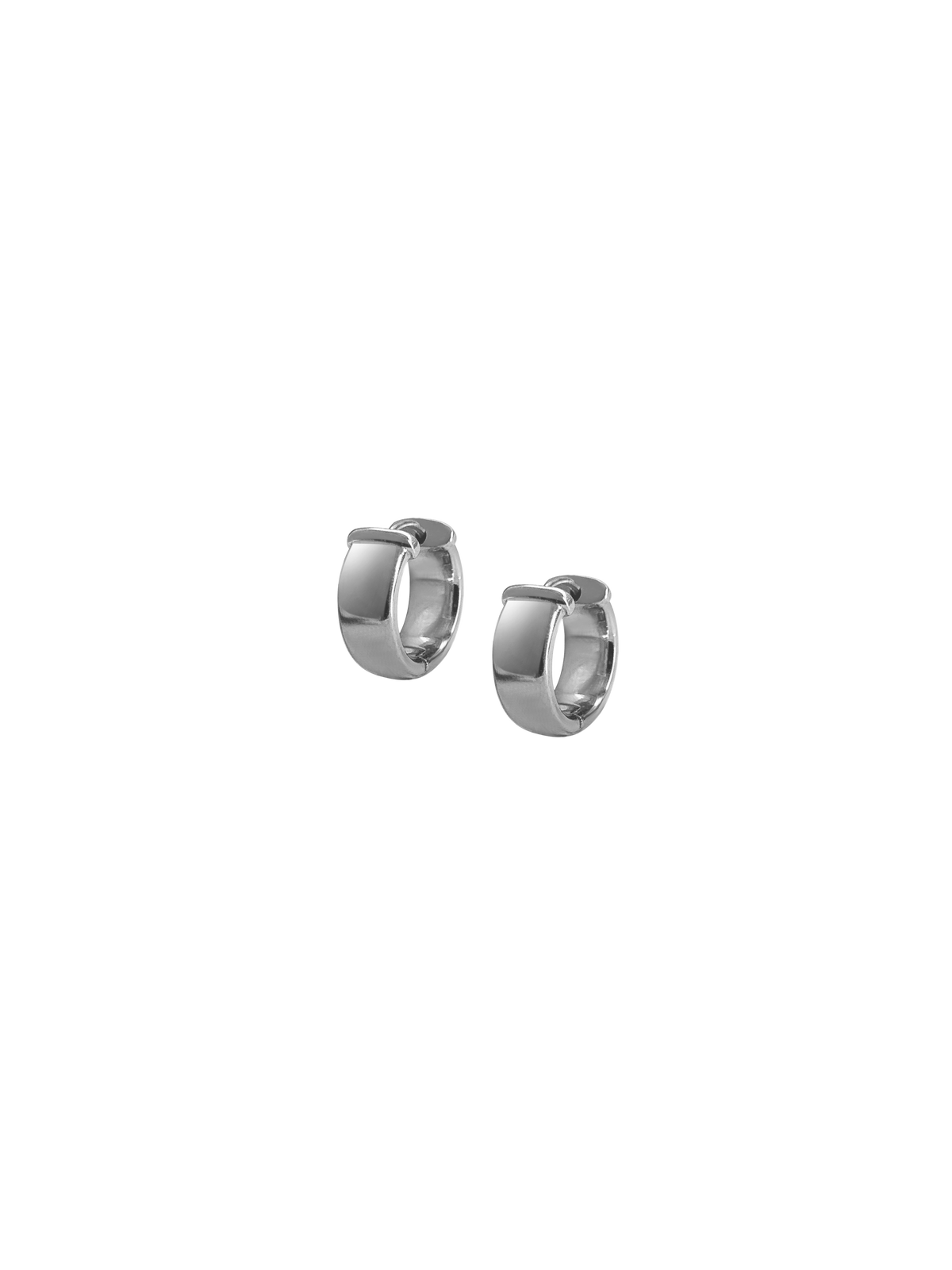 Laura Lombardi 14kt White Gold Band Hoops.