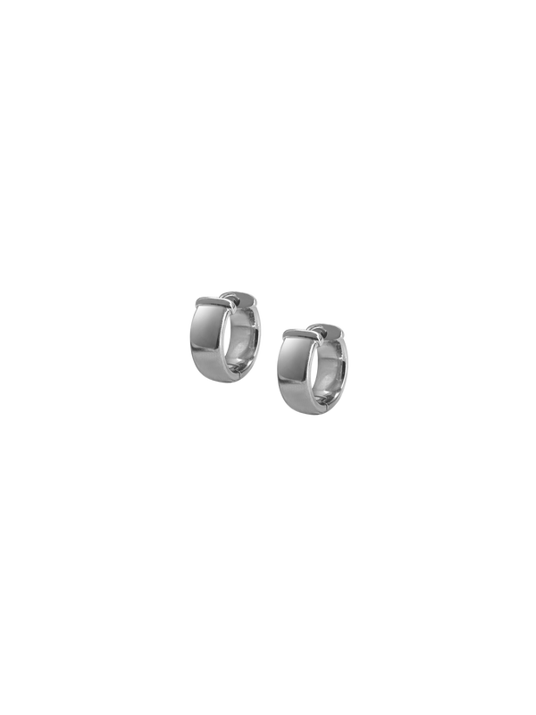 Laura Lombardi 14kt White Gold Band Hoops.