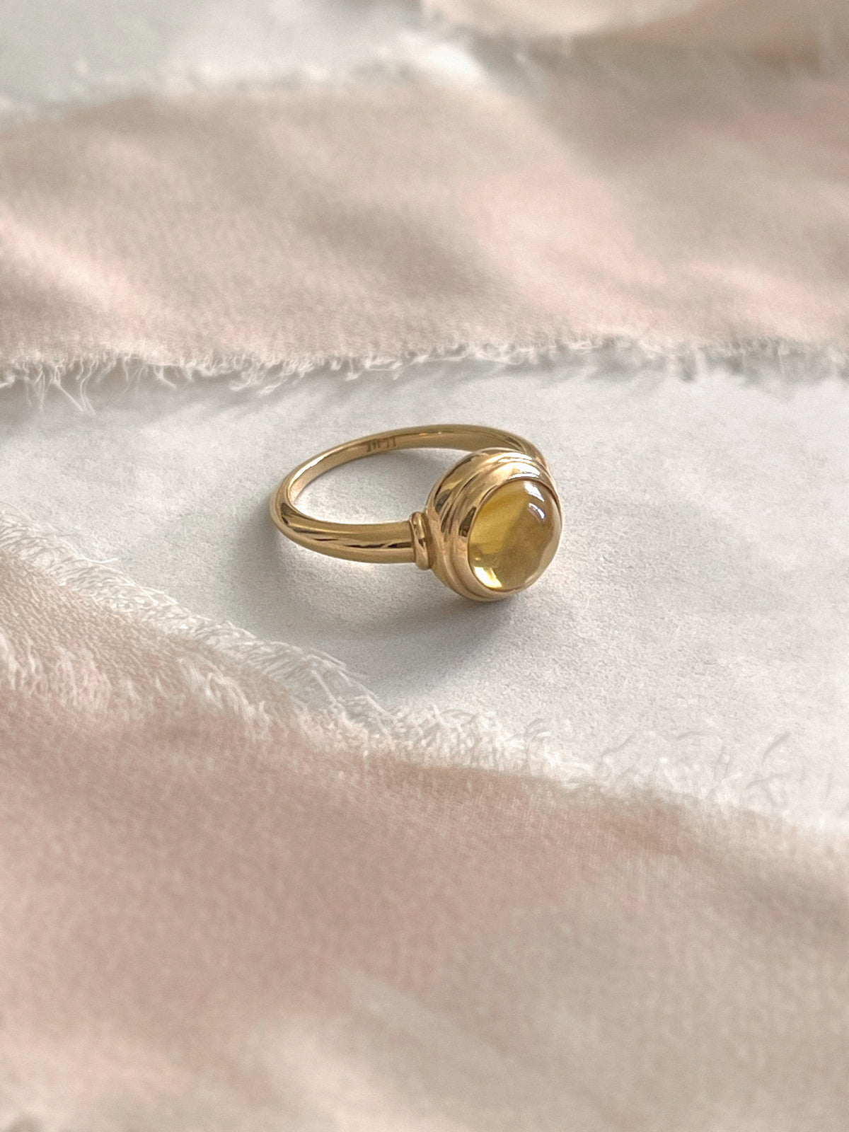 Laura Lombardi gold Sfera Ring with yellow citrine.