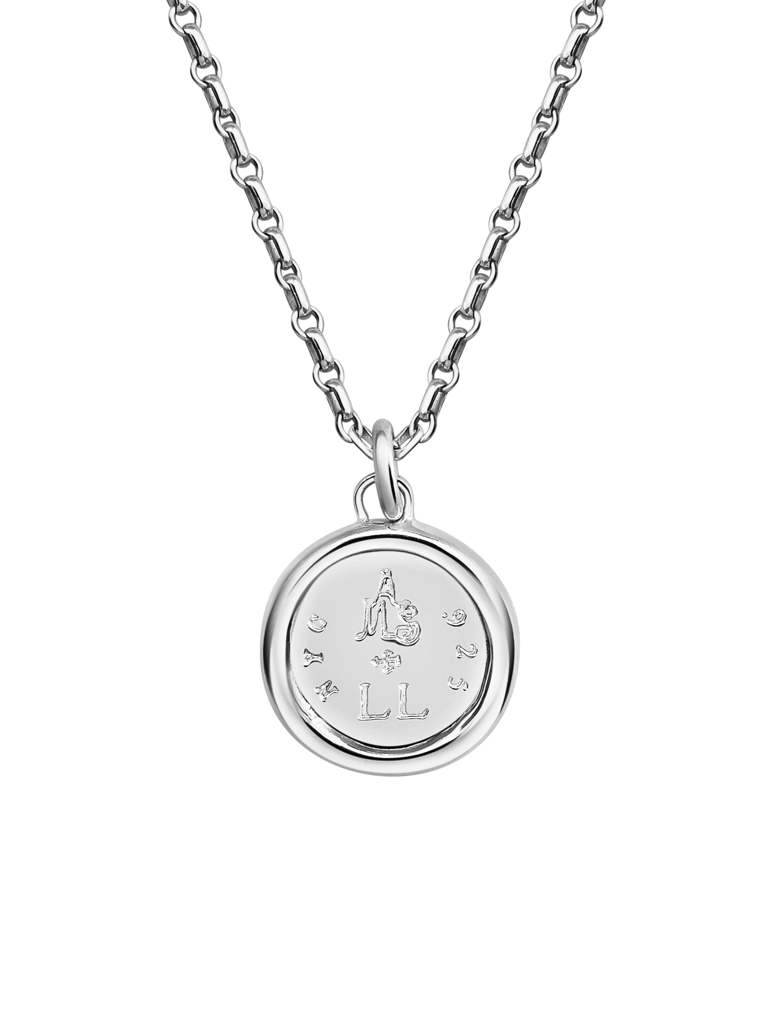 AMS x LL Silver Seasons Pendant back of coin with engraving