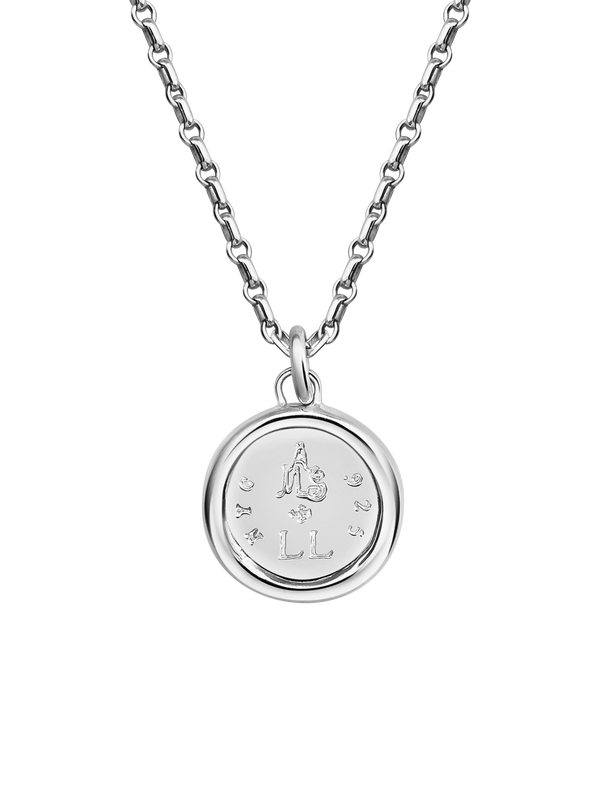 AMS x LL Silver Seasons Pendant back of coin with engraving