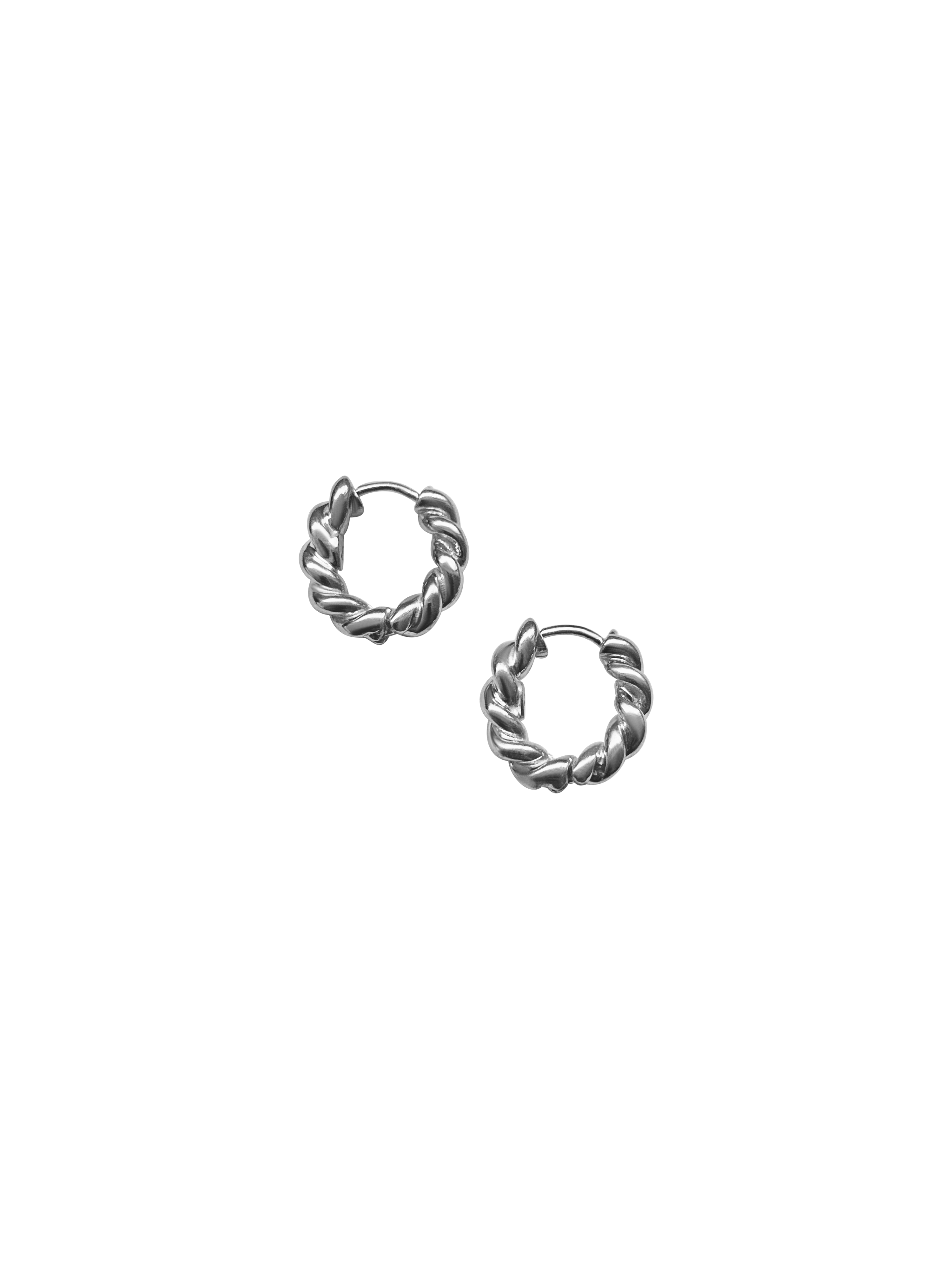 Laura Lombardi 14kt White Gold Twist Hoops