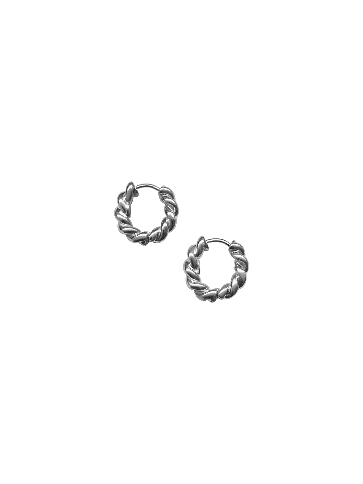Laura Lombardi 14kt White Gold Twist Hoops