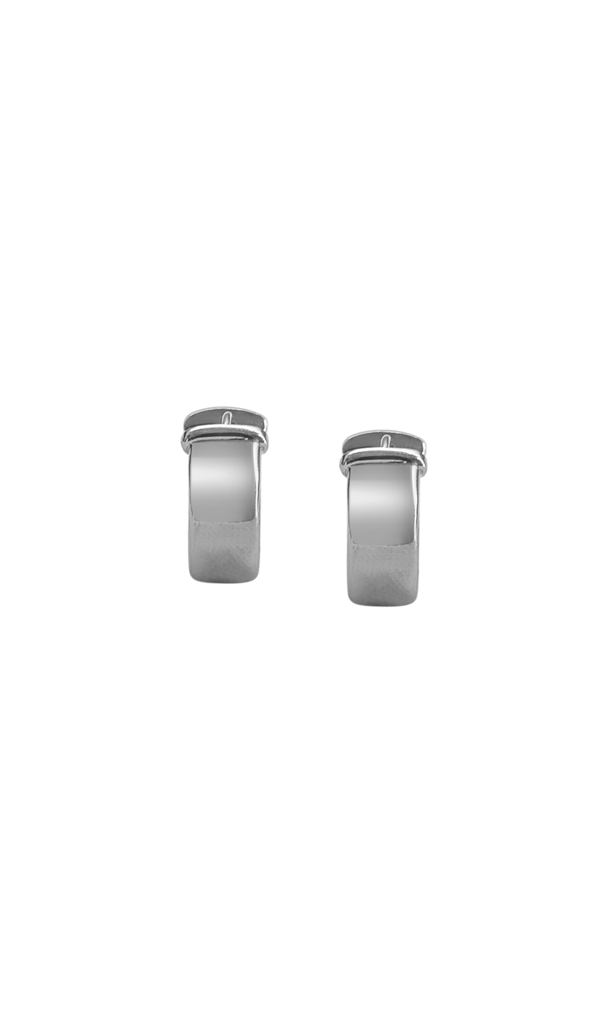 Laura Lombardi 14kt White Gold Band Hoops.